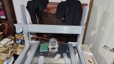 X-axis gantry in position, not bolted in place